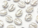 Karen Silver Seed Motif Beads 12x9mm White Silver 1pc