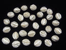Karen Silver Seed Motif Beads 12x9mm White Silver 1pc