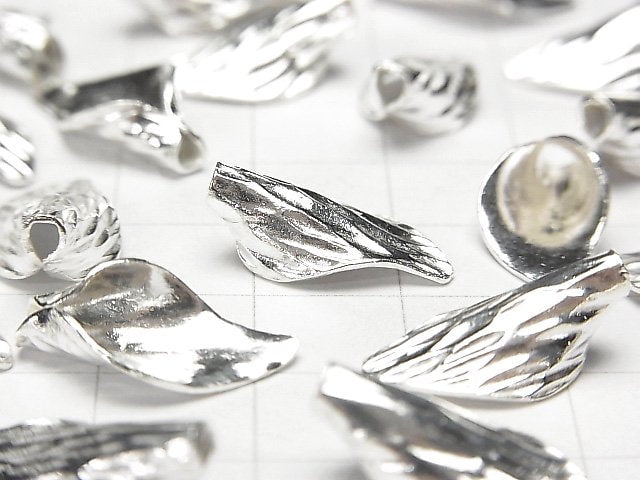 Karen Silver Leaf 17x9x5mm 2pcs