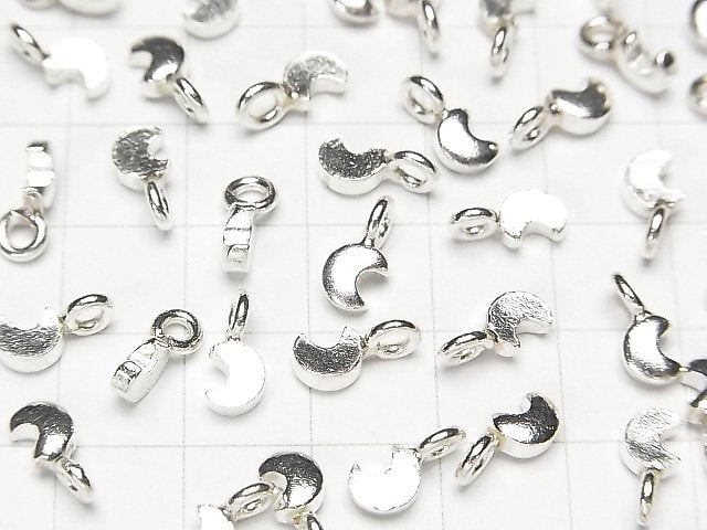 Karen Silver Crescent Moon Charm 10x4x2mm White Silver 2pcs