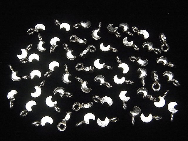 Karen Silver Crescent Moon Charm 10x4x2mm White Silver 2pcs