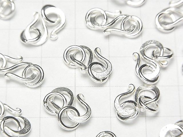 Karen Silver Jump Ring with S Hook, 14x9mm, White Silver, 1pc