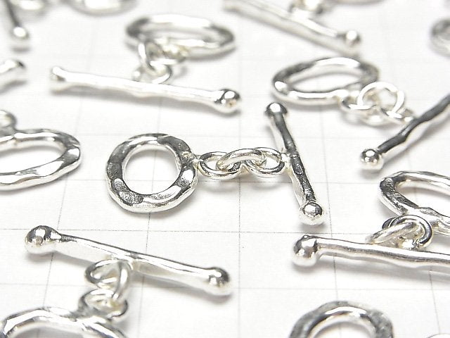 Karen Silver Oval Hammered Toggles 15mm (1 pair)