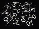 Karen Silver Oval Hammered Toggles 15mm (1 pair)