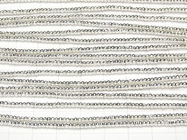 Karen Silver Rondelle 2x2x1.5mm White Silver 1/4 or 1-strand beads (approx. 26 inches/66 cm)