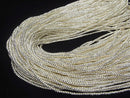 Karen Silver Rondelle 2x2x1.5mm White Silver 1/4 or 1 Strand Beads (approx. 26 inches/66 cm)