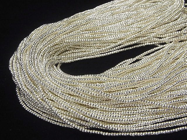 Karen Silver Roundel 2x2x1.5mm White Silver 1/4 or 1strand beads (aprx.26inch/66cm)