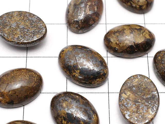 [Video] Bronzite Oval Cabochon 14x10mm 2pcs