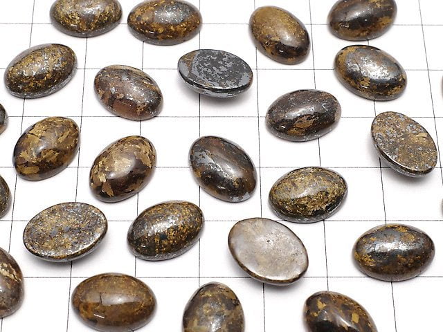 [Video] Bronzite Oval Cabochon 14x10mm 2pcs