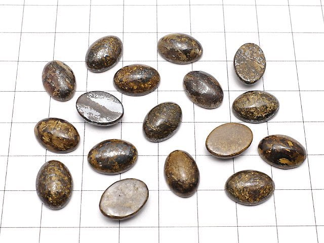 [Video] Bronzite Oval Cabochon 14x10mm 2pcs