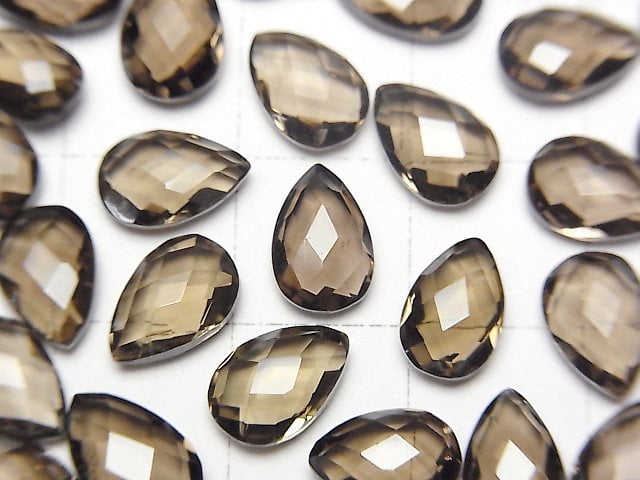 [Video]High Quality Smoky Quartz AAA Loose stone Pear shape Cushion Cut 9x6mm 5pcs