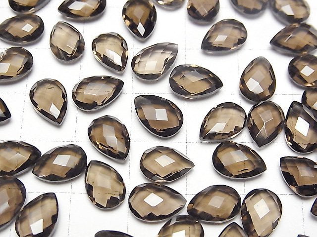 [Video]High Quality Smoky Quartz AAA Loose stone Pear shape Cushion Cut 10x7mm 5pcs