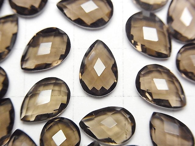 [Video]High Quality Smoky Quartz AAA Loose stone Pear shape Cushion Cut 12x8mm 3pcs