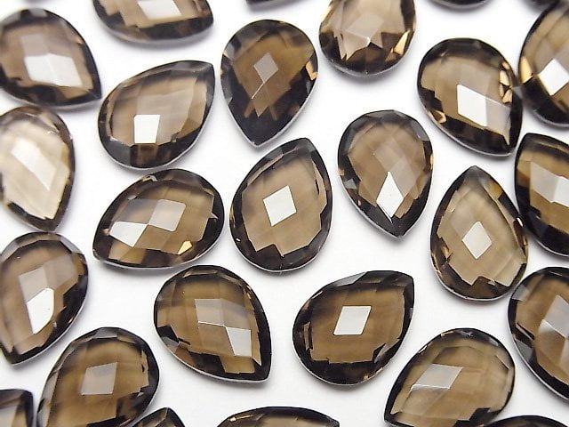 [Video]High Quality Smoky Quartz AAA Loose stone Pear shape Cushion Cut 14x10mm 3pcs