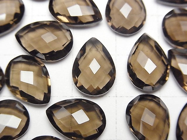 [Video]High Quality Smoky Quartz AAA Loose stone Pear shape Cushion Cut 14x10mm 3pcs