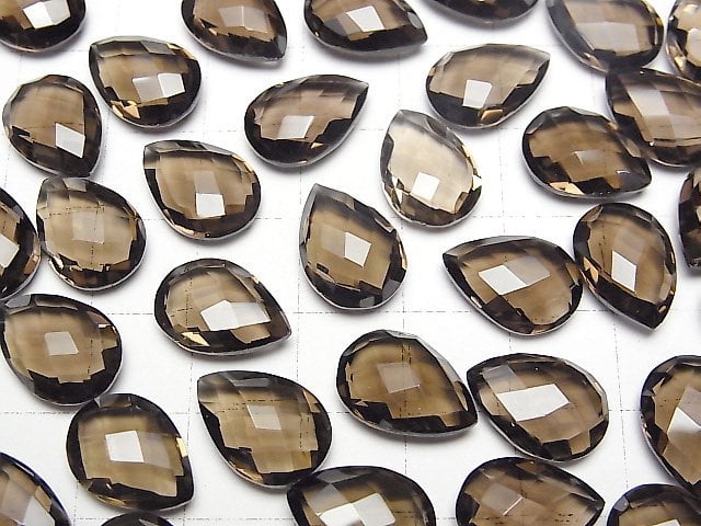 [Video]High Quality Smoky Quartz AAA Loose stone Pear shape Cushion Cut 14x10mm 3pcs