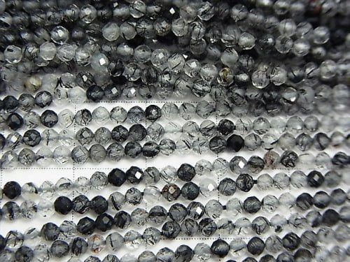 High Quality! 1strand $6.79! Tourmaline Quartz AA ++ Faceted Round 2mm 1strand beads (aprx.15inch / 37cm)