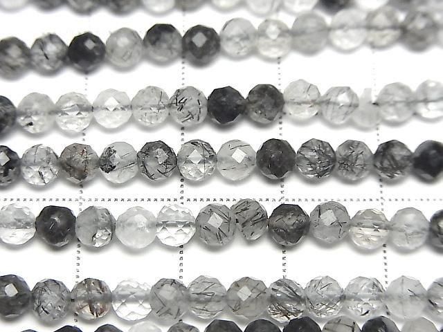 [Video] High Quality! Tourmaline Quartz AA++ Faceted Round 4mm 1strand beads (approx. 15 inches/37 cm)