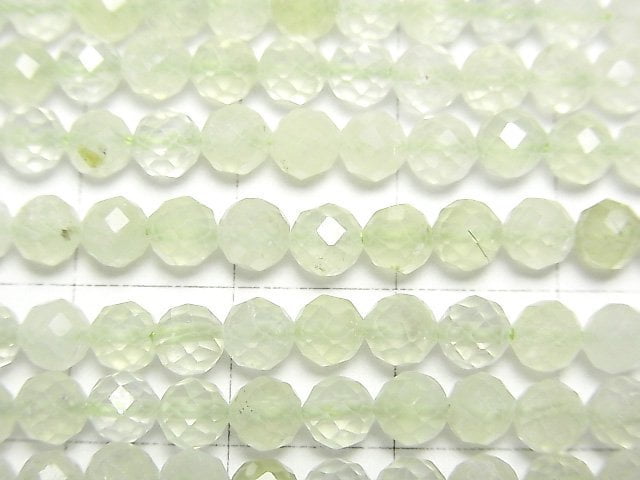 [Video]High Quality! Prehnite AA++ Faceted Round 4mm 1strand beads (aprx.15inch/37cm)