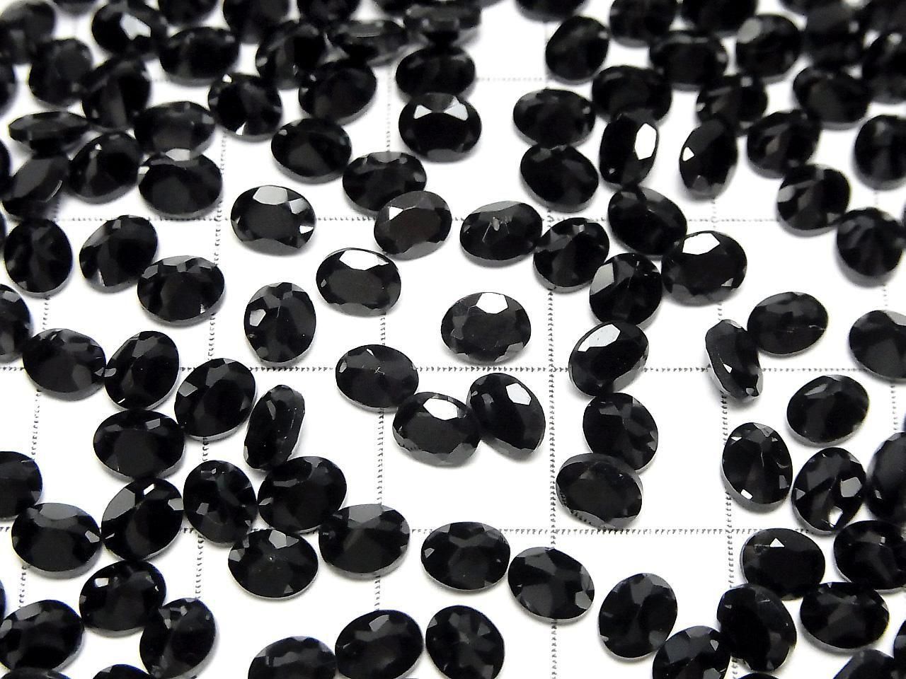 Hochwertiger schwarzer Spinell AAA unbohrt oval facettiert 5 x 4 mm 15 Stück $4.79!