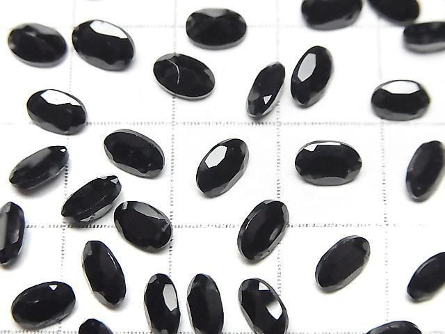 高品質黑色尖晶石 AAA 橢圓形刻面裸石 6x4mm 10顆
