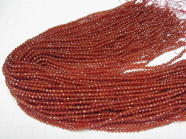 [Video] High Quality! 1strand $5.79! Red Agate AAA Faceted Round 2mm 1strand beads (aprx.15inch / 37cm)