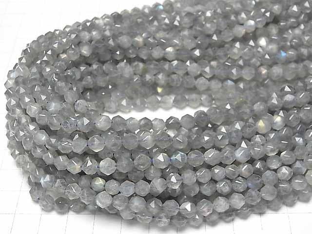 [Video] High Quality! Labradorite AA++ Star Faceted Round 6mm half or 1-strand beads (approx. 15 inches/37 cm)