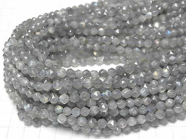 [Video] High Quality! Labradorite AA ++ Star Faceted Round 6 mm half or 1 strand beads (aprx.15 inch / 37 cm)