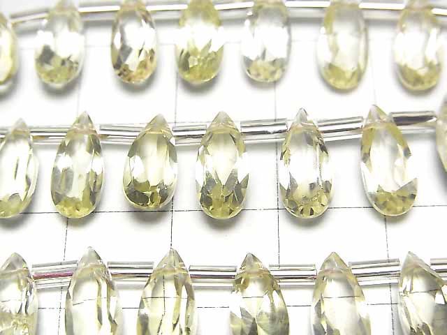 [Video]High Quality Lemon Quartz AAA Pear shape Faceted 12x5mm half or 1strand (18pcs )