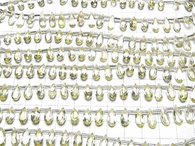 [Video]High Quality Lemon Quartz AAA Pear shape Faceted 12x5mm half or 1strand (18pcs )