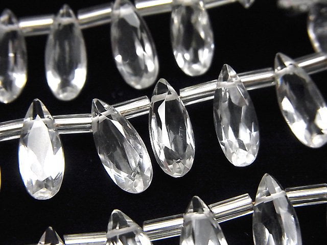 Crystal Quartz, Pear Shape Gemstone Beads