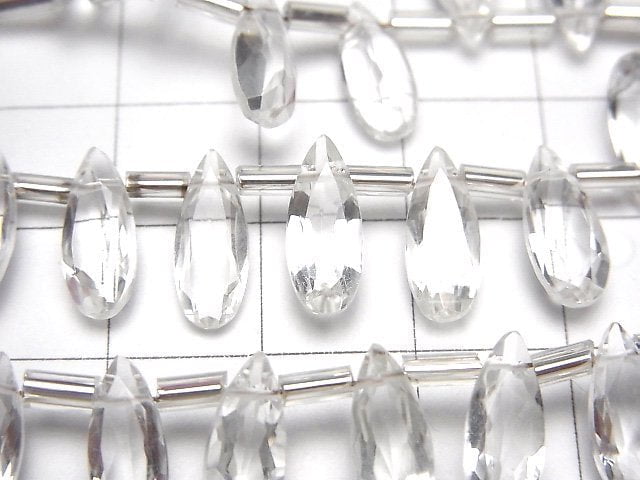 [Video]High Quality Crystal AAA Pear shape Faceted 12x5mm half or 1strand (18pcs )