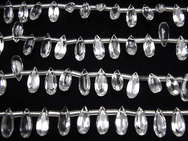 [Video]High Quality Crystal AAA Pear shape Faceted 12x5mm half or 1strand (18pcs )