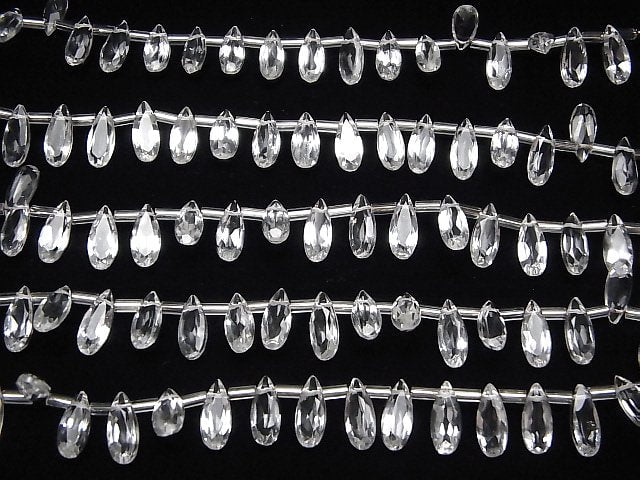 [Video]High Quality Crystal AAA Pear shape Faceted 12x5mm half or 1strand (18pcs )