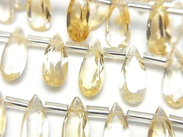[Video]High Quality Citrine AAA Pear shape Faceted 12x5mm half or 1strand (18pcs )