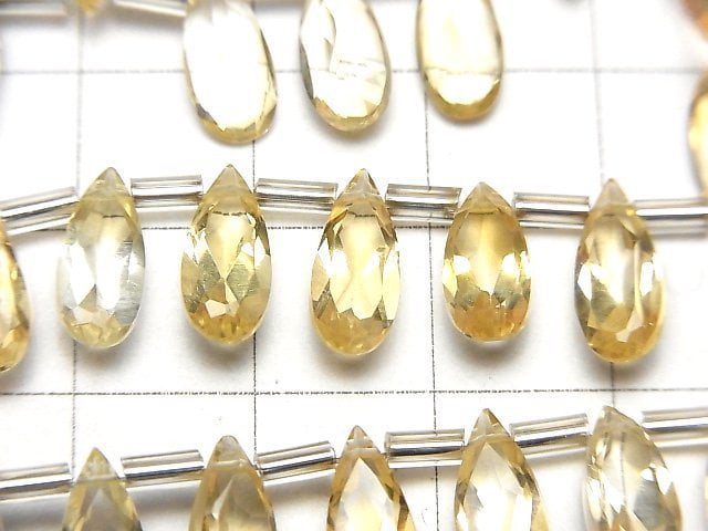 [Video]High Quality Citrine AAA Pear shape Faceted 12x5mm half or 1strand (18pcs )