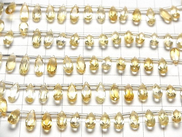 [Video]High Quality Citrine AAA Pear shape Faceted 12x5mm half or 1strand (18pcs )