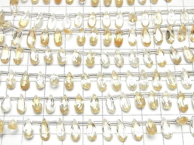 [Video]High Quality Citrine AAA Pear shape Faceted 12x5mm half or 1strand (18pcs )