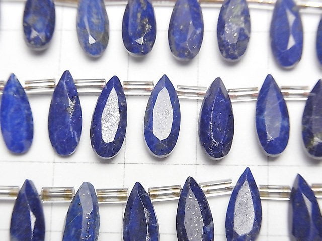 [Video]Lapislazuli AA++ Pear shape Faceted 12x5mm half or 1strand (18pcs )