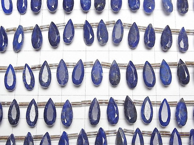 [Video]Lapislazuli AA++ Pear shape Faceted 12x5mm half or 1strand (18pcs )