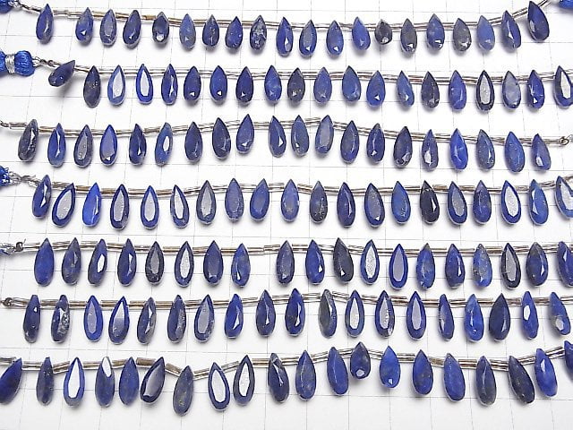 [Video]Lapislazuli AA++ Pear shape Faceted 12x5mm half or 1strand (18pcs )