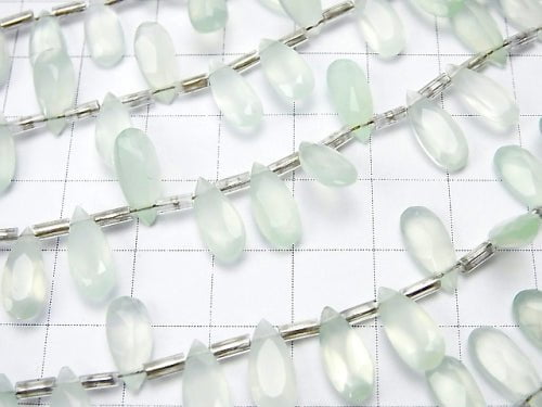 [Video] High Quality Green Chalcedony AAA Pear shape Faceted 12 x 5 x 3 mm 1 strand (20 pcs)