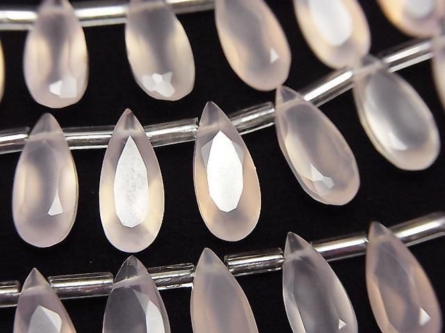 [Video] High Quality Pink Chalcedony AAA Pear Shape Faceted 12x5mm 1 Strand (18pcs)