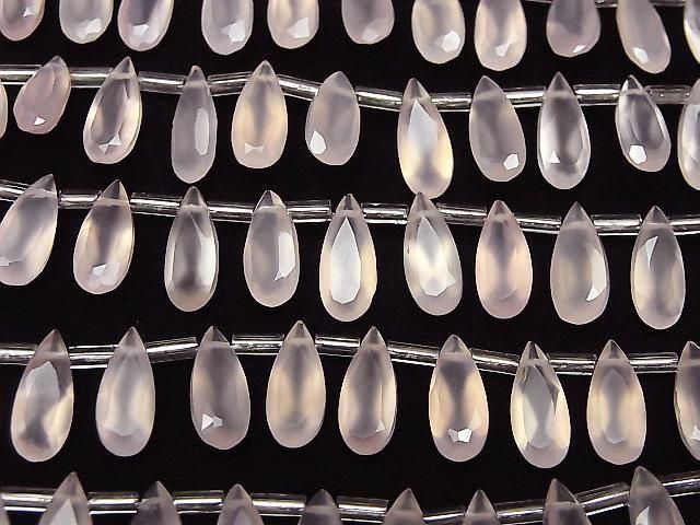 [Video] High Quality Pink Chalcedony AAA Pear Shape Faceted 12x5mm 1 Strand (18pcs)