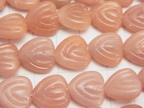 Pink Soap Stone Vertical Hole Heart 14 x 14 x 6 mm half or 1 strand beads (aprx.15 inch / 38 cm)