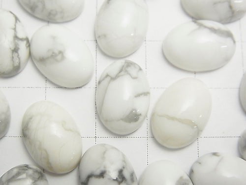 [Video] Howlite Magnesite Oval Cabochon 14x10mm 2pcs