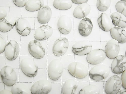 [Video] Howlite Magnesite Oval Cabochon 14x10mm 2pcs