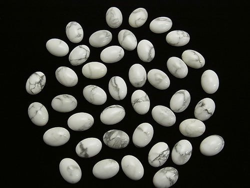 [Video] Howlite Magnesite Oval Cabochon 14x10mm 2pcs