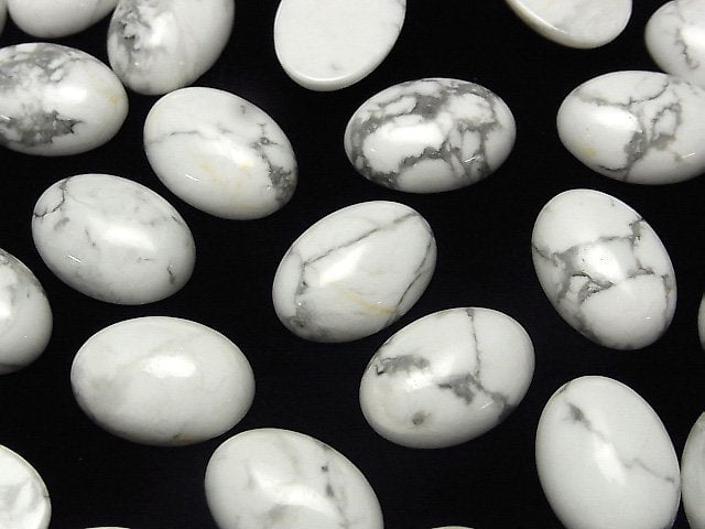 Howlite Magnesite  Oval  Cabochon 18x13mm 2pcs