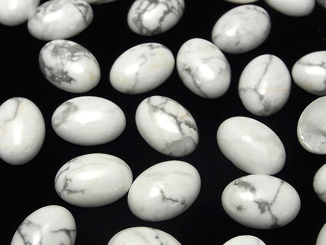 Howlite Magnesite  Oval  Cabochon 18x13mm 2pcs